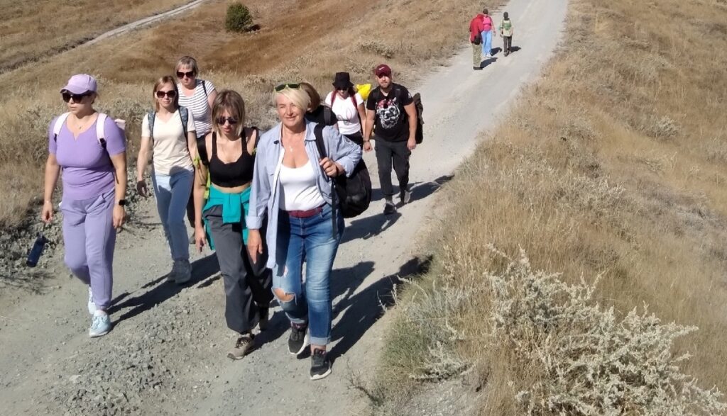 Wandergruppe auf der Halbinsel