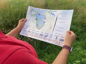 Wanderkarte/Radkarte zum Rundweg um den Großkaynaer See